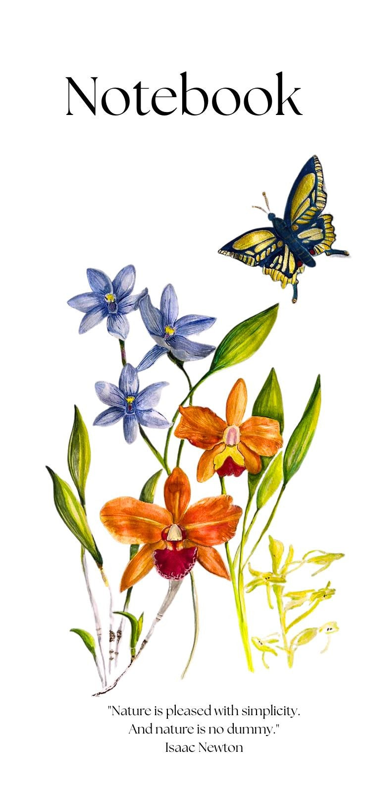 A4 Notebook, lined, Elegant Botanical Watercolour Notebook – Inspired by Nature